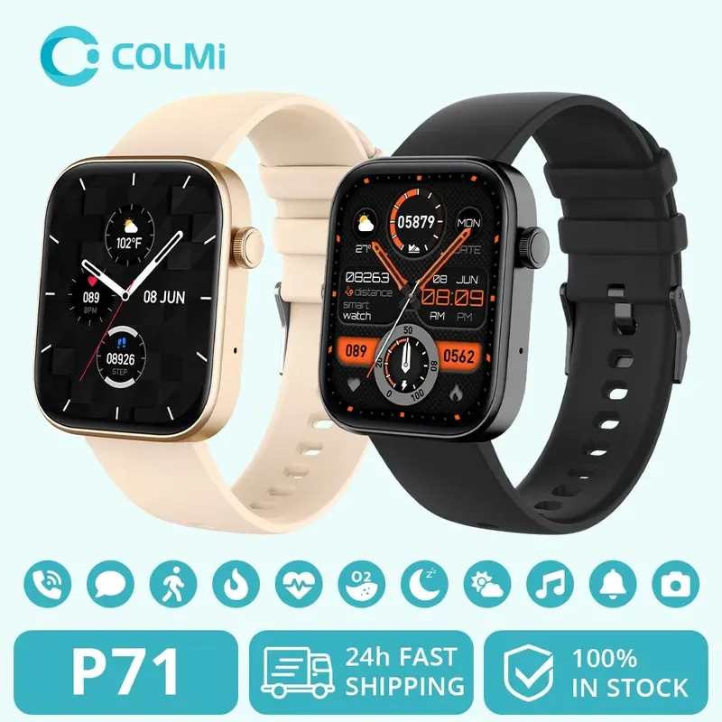 Colmi p71 Sprach anruf Smartwatch Männer Gesundheits überwachung ip68 wasserdichte Smart Benachricht igungen Sprach assistent Smart Watch Frauen