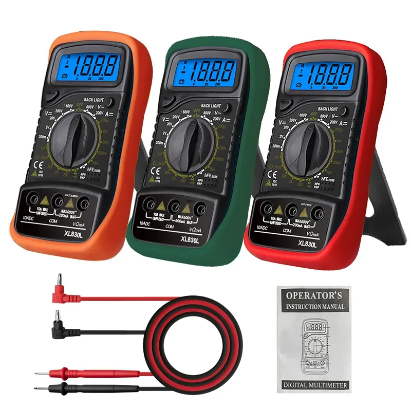 XL830L Handheld Digital Multimeter LCD Hintergrundbeleuchtung Tragbare AC/DC Amperemeter Voltmeter Ohm Spannung Tester Meter Multimetro