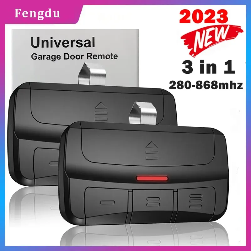 Universelle Tor-Fernbedienung, Garagentorsteuerung, 3-in-1-Multifrequenz-Fernbedienung mit Clip, 280–868 MHz, Rolling-Code-Sender