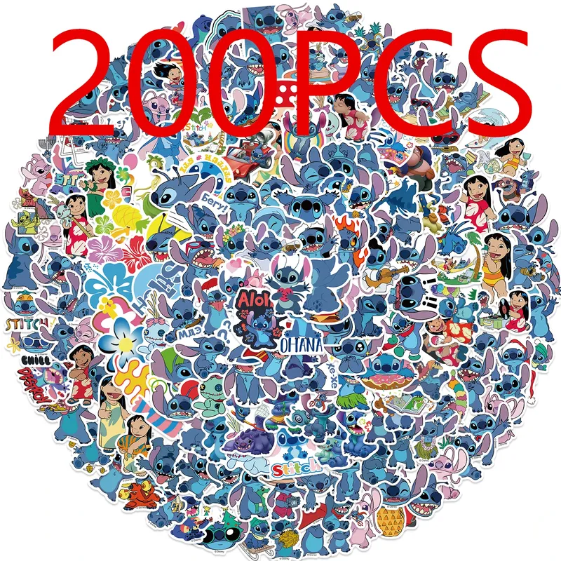 50/100/200 Stück niedliche Cartoon-Lilo-Stich-Aufkleber, Graffiti für Sammelalbum, Laptop, Handy, Gepäck, Skateboard, Aufkleber, Aufkleber, Spielzeug, Geschenk