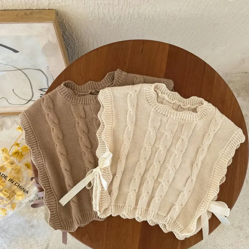 Gestrickte Weste für Mädchen 2025 – Atmungsaktive Korean-Style Weste für Frühling/Herbst, ultra-leicht, 1-7 Jahre, perfektes Baby-Top für die Übergangszeit