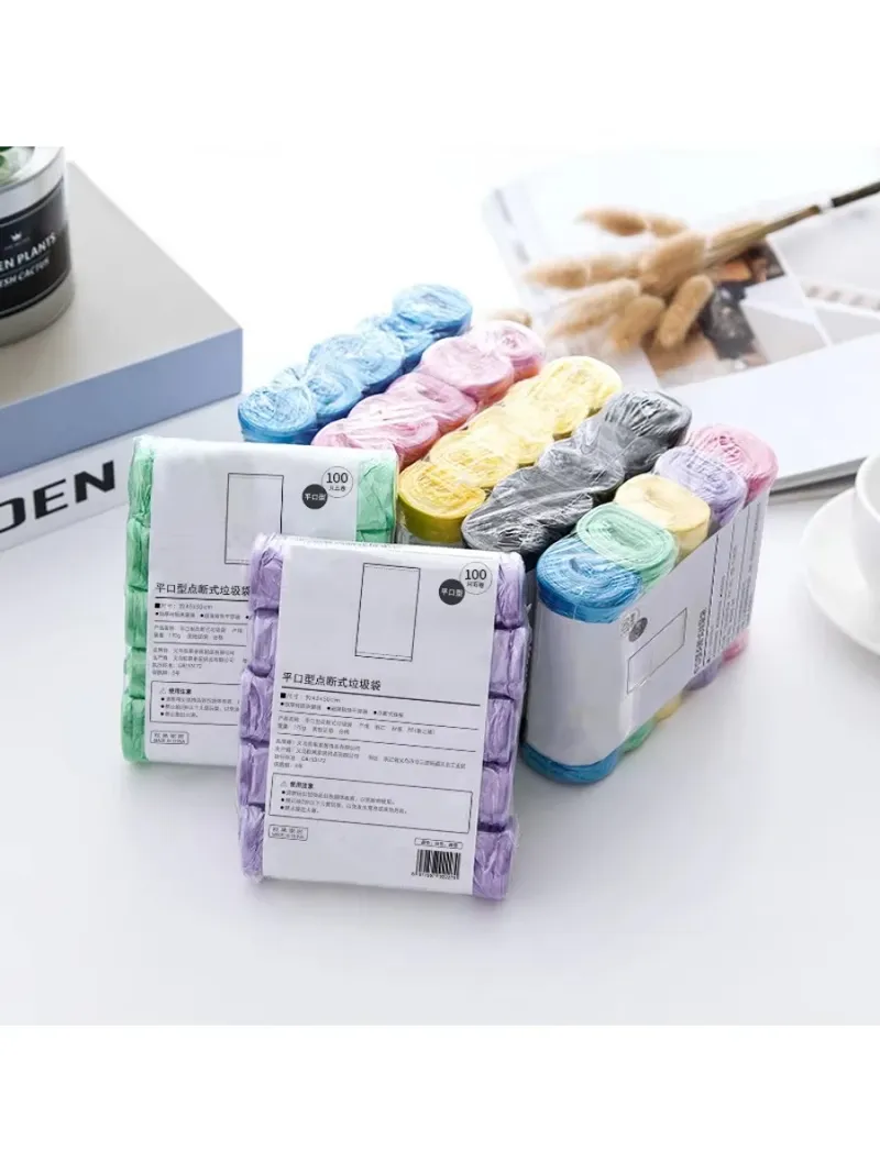 5 Rollen/Packung, mehrere Farben, tragbar, einfarbig, Müllbeutel, Mülltonneinlagen für Badezimmer, Toilette, Schlafzimmer, Büro, Toilette