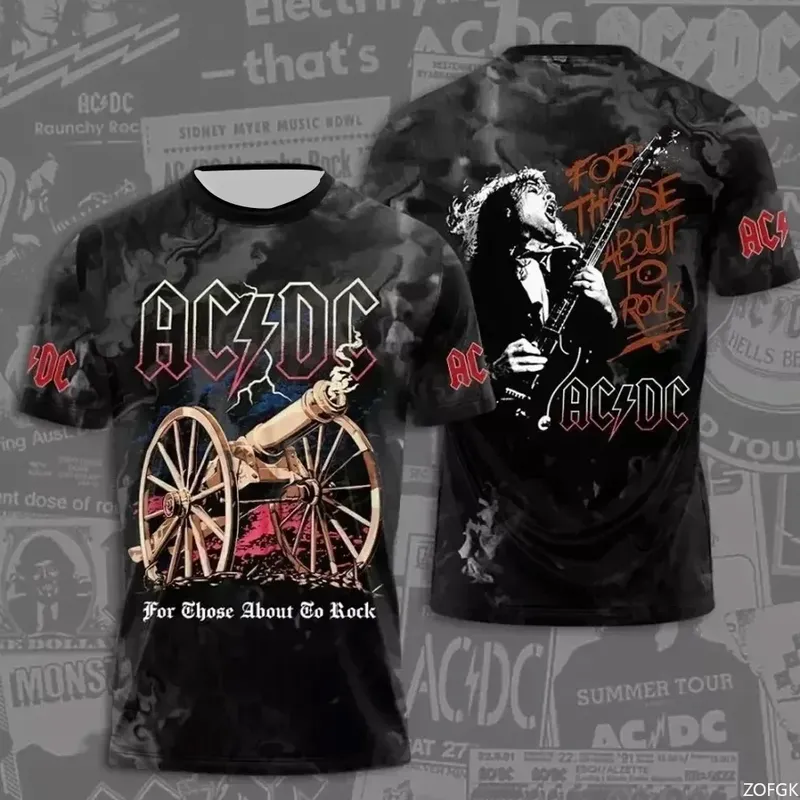 2025 Rock Band T-Shirt, 3D-gedruckt, schnell trocknend, sportlich, atmungsaktiv, Herren-Rundhals-T-Shirt