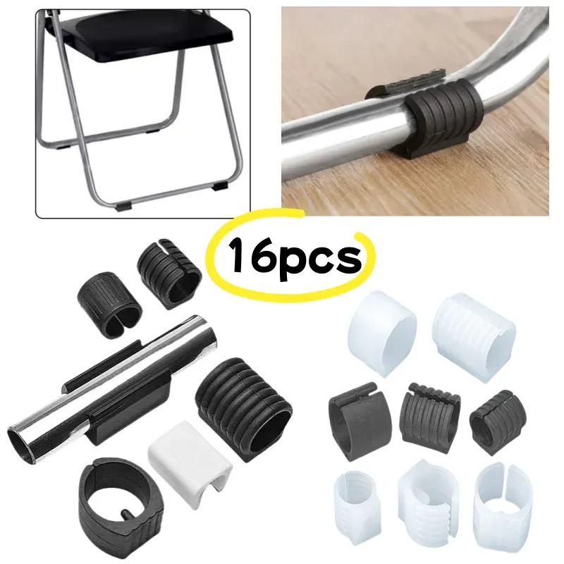 16Pcs Langlebige U-förmige Stuhl Bein Pad Kunststoff Nicht-slip Rohr Kappen Anti-front Tilt Dämpfer Hocker rohr Klemme Gleitet Boden Schutz