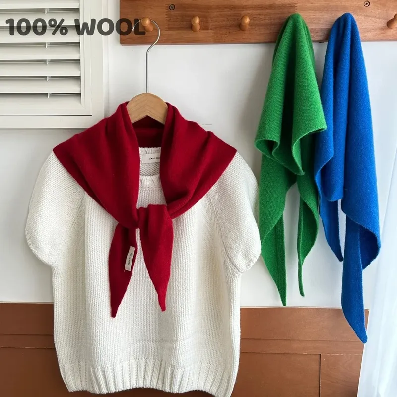 100% wolle Winter Schal Für Frauen Warme Dreieck Stricken Schals Hijab Solide Dame Schal Wrap Weibliche Pashmina Bandana Kopf Schals Neue