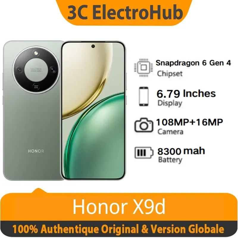HONOR X9d Globale Version Smartphone, Display 6.79", AMOLED, Akku 8300mAh, Kamera 108MP, NFC Mobiltelefon