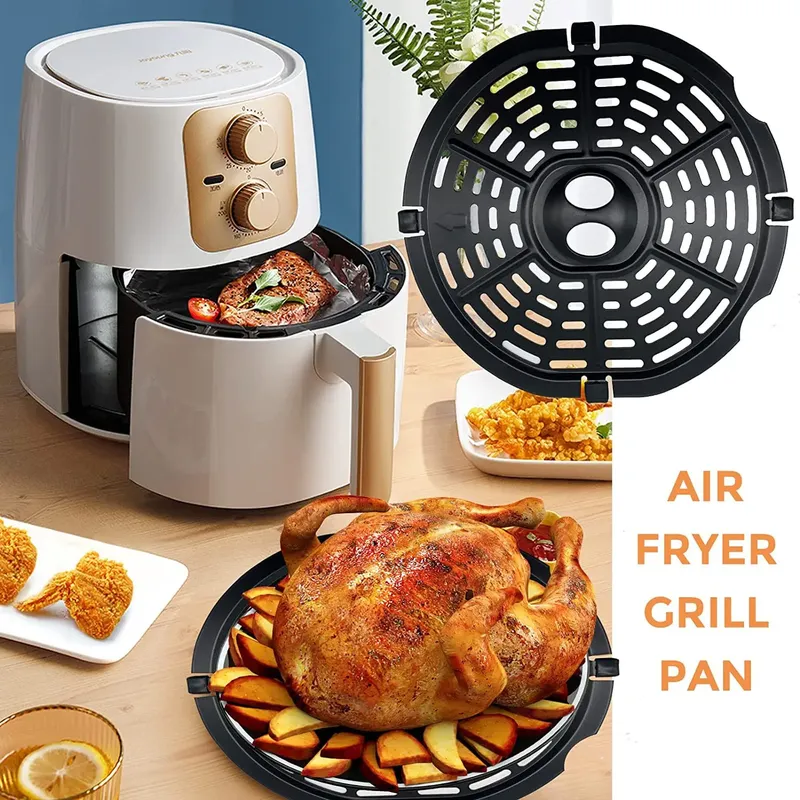 Airfryer Korb Ersatz Grill Pfanne Ofen Backen Werkzeug Air Fryer Power Teile Platte Tablett Lebensmittel Kochen Teiler Küche Zubehör