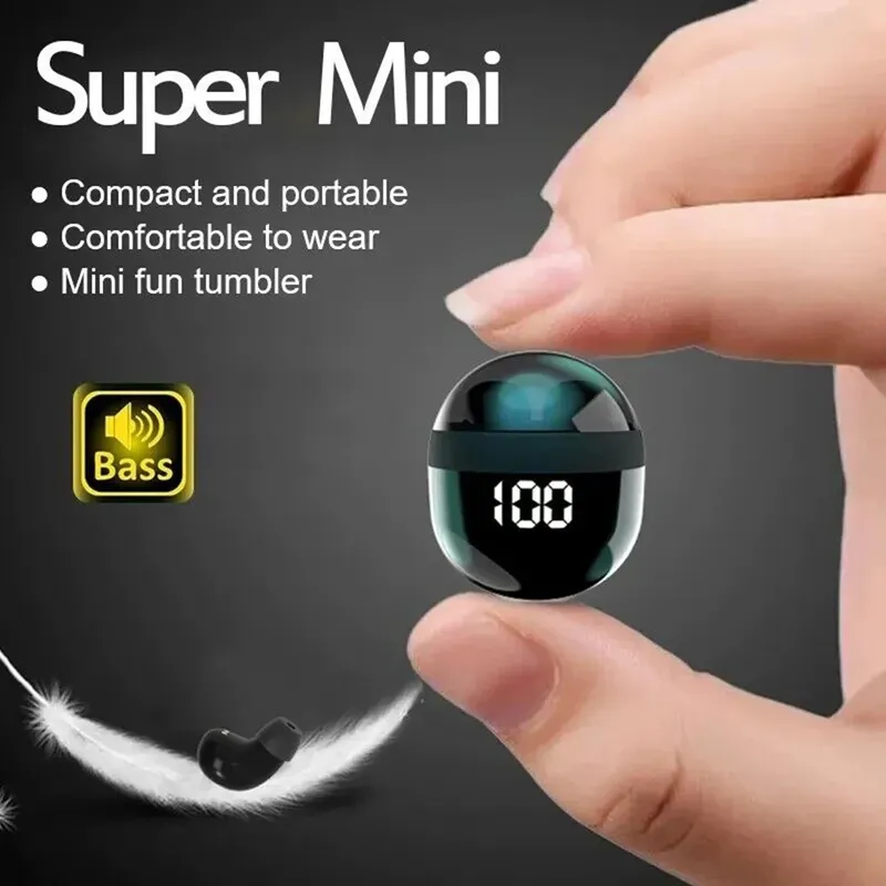 SK18 Mini Unsichtbare Kopfhörer Drahtlose Bluetooth 5.3 Kopfhörer Bass Schlaf Kopfhörer mit Mikrofon Geräuschunterdrückung HD