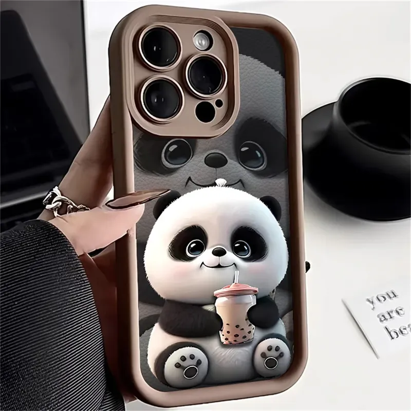 Panda Weiche TPU-Hülle für iPhone 15 Pro Max Hüllen iPhone 16 17 Air 13 14 11 12 16E 7 8 Plus SE 17promax 16promax Cover Funda