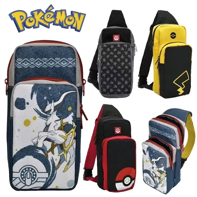 Pokmeon Pikachu Umhängetasche für Nintendo Switch Oled Travel Portable NS Lite Spielkonsole Dock Rucksack Zubehör