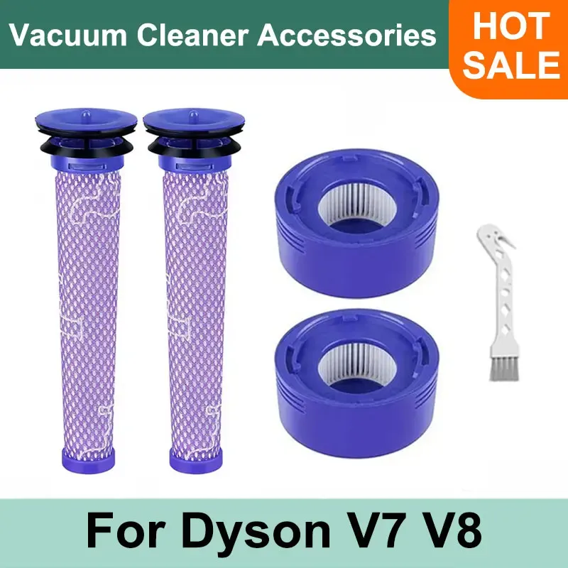 HEPA-Filter für Dyson V8 V7 Ersatzteile, Roboter-Staubsauger, waschbarer Filter vorne und hinten, Ersatz-Reinigungszubehör