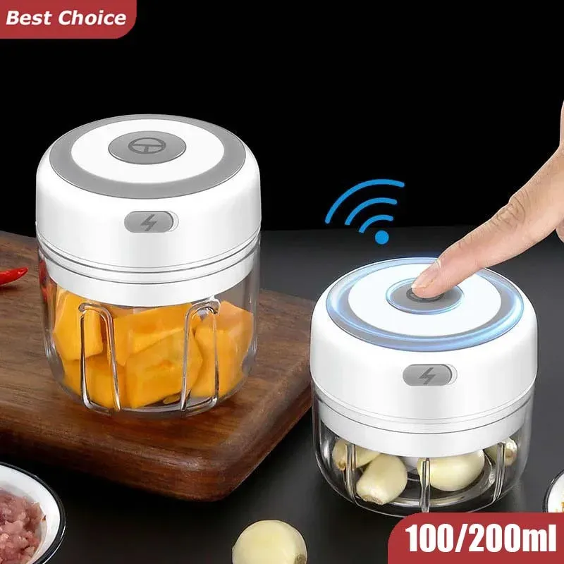 Elektrischer Mini-Knoblauchwolf, 100/250 ml, USB-Gemüse-Zwiebelzerkleinerer, tragbare kleine Küchenmaschine für Ingwer-Chili-Gemüse