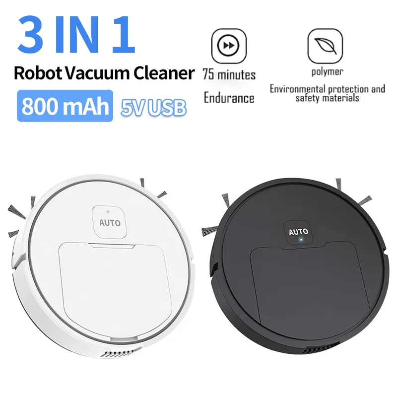 3-in-1 Roboter Staubsauger USB wiederauf ladbare 1000pa Saug roboter Vakuum und Mopp Kombination für zu Hause Boden waschen Teppich Tierhaare