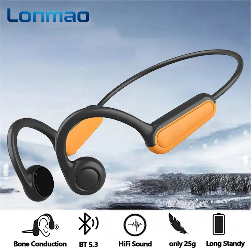 B8 True Bone Conduction Kopfhörer Bluetooth 5.3 Sport-Funkkopfhörer mit Ohrbügel IPX5 Wasserdichtes Headset zum Laufen und Autofahren