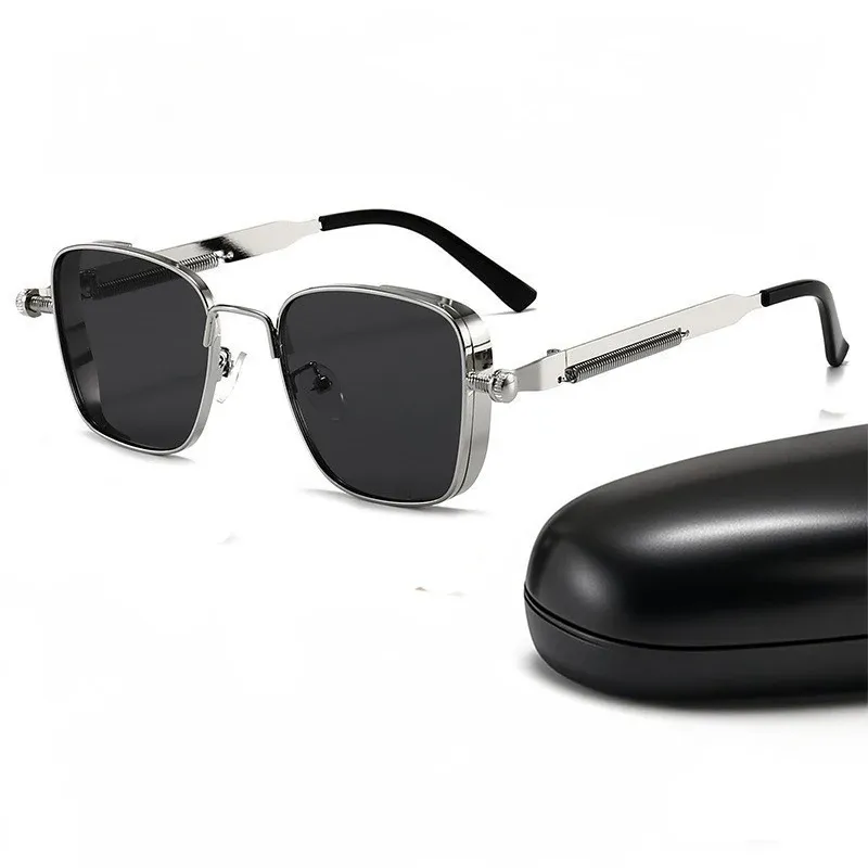 Neue Steampunk-Sonnenbrille für Herren und Damen, Modische Eckige Punk-Sonnenbrille, Metall-Designer-Sonnenbrille, Trendige Gafas De Sol Hombre 2026