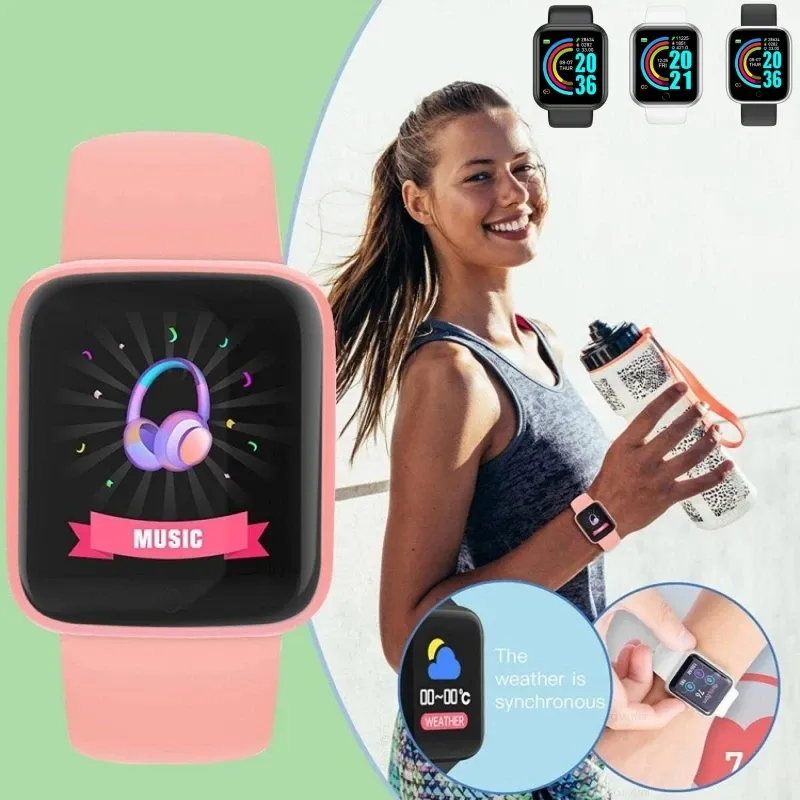 Smartwatch Y68 D20 Fitness Tracker für Damen & Herren – Bluetooth Sportuhr mit Pulsmesser, Schlafmonitor & Musiksteuerung für nur  – Die ideale Einsteiger-Uhr für Sport und Alltag.