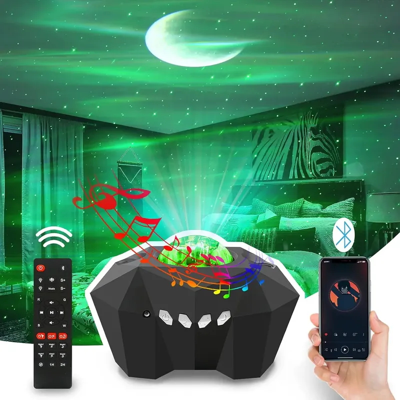 Aurora Galaxy Sternenprojektor: Nordlicht, Mond & Bluetooth für ultimatives Schlafzimmer-Ambiente – Jetzt für  EUR