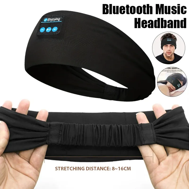 Sport Stirnbänder Drahtlose Bluetooth Kopfhörer Stirnband Schlafen Musik Augenmaske Weiche Elastische Yoga Haarbänder Outdoor Schweißbänder