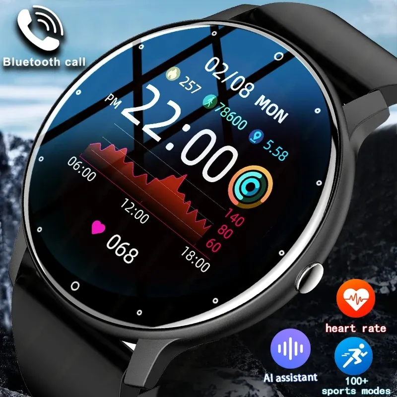 Neue Smartwatch für Herren, Sport-Fitness-Uhr, Herzfrequenz, voller Touchscreen, Bluetooth-Anruf, 2025, neue ultraleichte Smartwatch