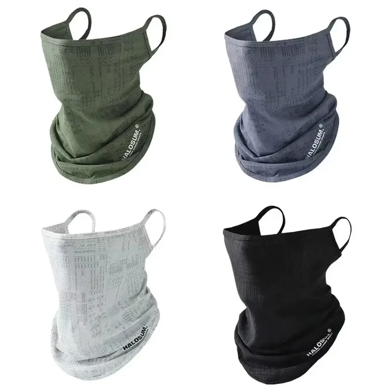 Dünne, atmungsaktive, schnell trocknende Outdoor-Gesichtsmaske, Sonnenschutz, Sommer-Eisseidenschal, Buchstabenpullover, Halswärmer