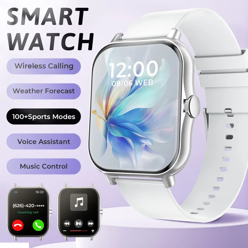 Neue Smartwatch BT Anruf Gesundheit & Schlaf Überwachung 1,83 ''HD Bildschirm Kinder Smart Uhr Wasserdichte Mode Sport Armband Für Frauen männer