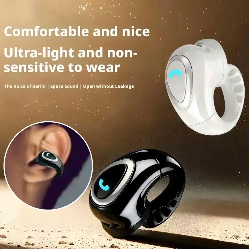 Bluetooth Drahtlose Ohr-clip Einzel Kopfhörer Open-Ear Air Conduction Ohrhörer Clip-On Einzel Headset HIFI Stereo Sound kopfhörer