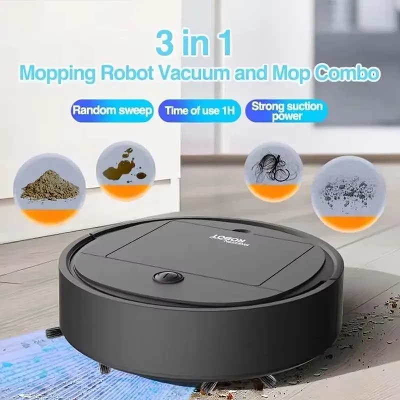 2026 Neuer 3-in-1 Intelligenter Saugroboter 4000pa Saugkraft Vollautomatische Haushaltsreinigungsmaschine USB-Aufladung Intelligenter Staubsauger