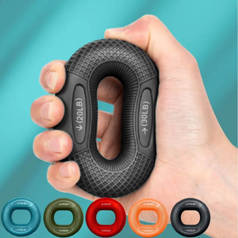 Silikon-Fingergriff-Stärkungsring, verstellbarer Widerstand, Hand-Handgelenk-Übung für Karpaltunnel, Linderung, Fitnessstudio, Heimtraining
