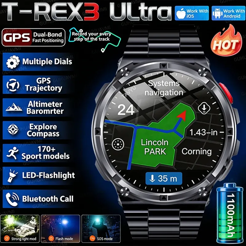 T-Rex3 Pro Smartwatch mit GPS & 5ATM Wasserdichtheit – Der Outdoor-Tracker für Abenteurer 2026 |  € günstig