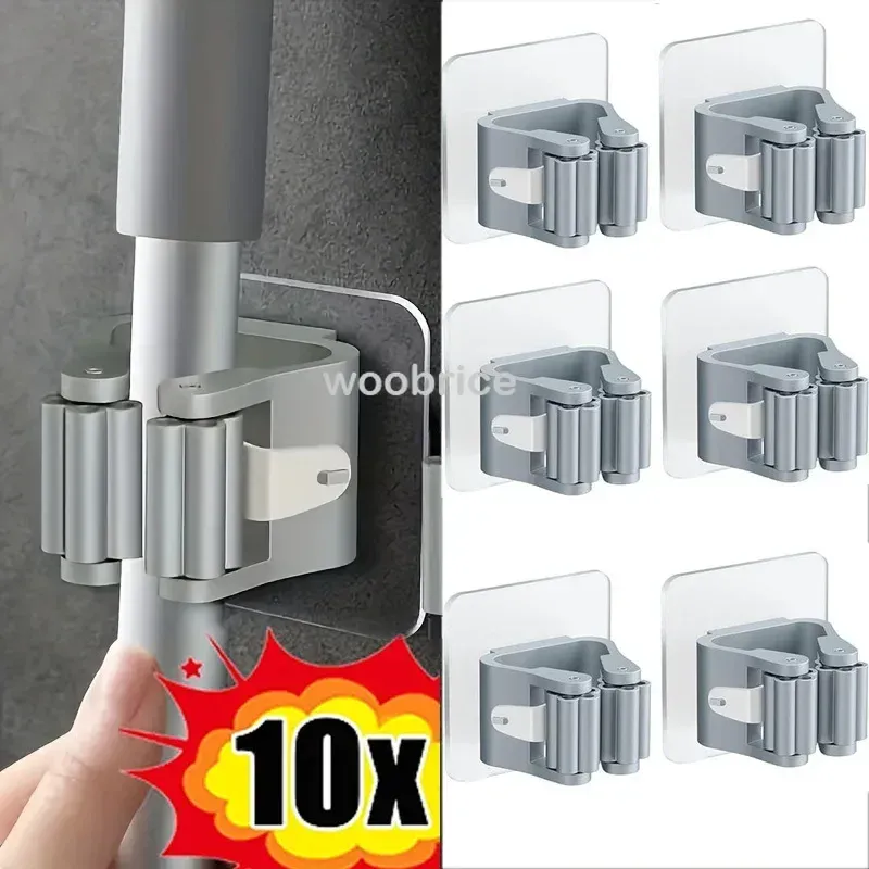 Mopp Halter Selbst-klebe Besen Ständer Wand Montiert Mopp Unterstützung Kehr Pinsel Haken Lagerung Organizer Bad Küche Zubehör
