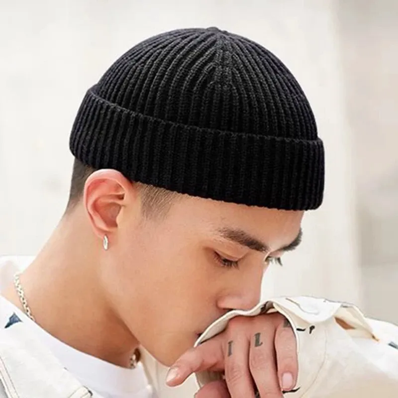 Strickmütze für Damen und Herren, Wolle, modisch, schlicht, warm, Skullies, Mützen, solide Herbst-Winter-Beanie-Mütze, trendiger Stil