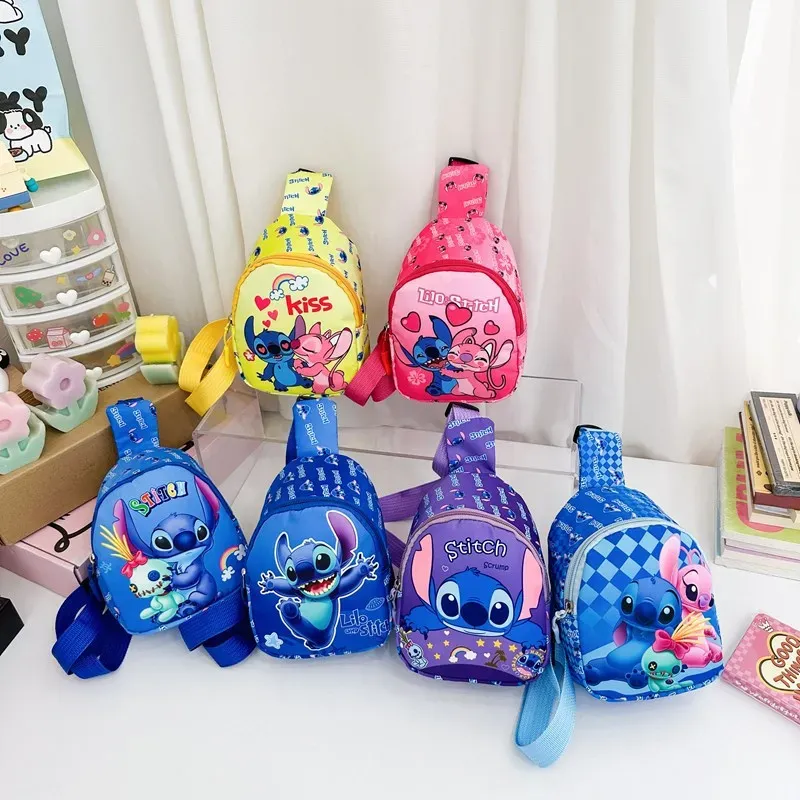 Disney Cartoon Stich Kinder Brust Tasche Mode Umhängetasche Nette Taille Lagerung Beutel Zipper Geldbörse kinder Geschenke