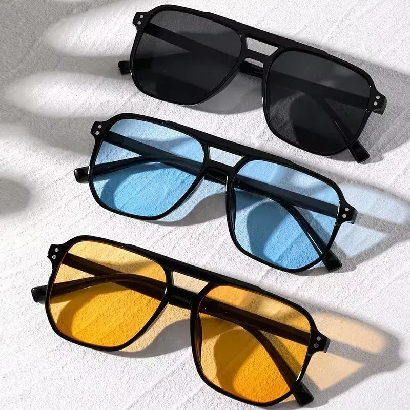 Vintage Männer Frauen Große Sonnenbrille Männer Platz Shades Marke Designer Unisex Sonnenbrille Schwarz Objektiv Männlich Weiblich Sonnenbrille UV400