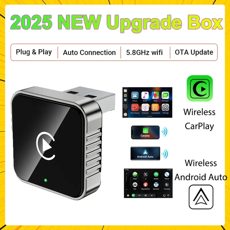 Drahtloser CarPlay Android 2026 Neuer intelligenter Auto-Adapter, problemlos, Plug & Play, stabil, BT WiFi Connect OTA, verbesserte Passform, 99 % Fahrzeug